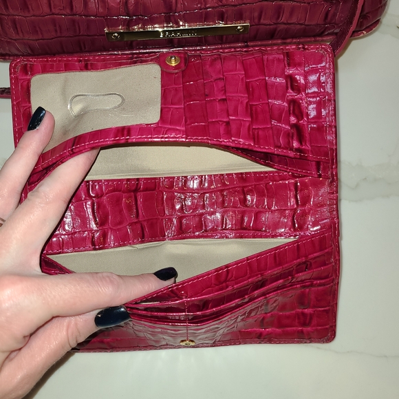 Brahmin Vintage Vivian Prissy Raspberry Set With Wallet EUC made in Italy